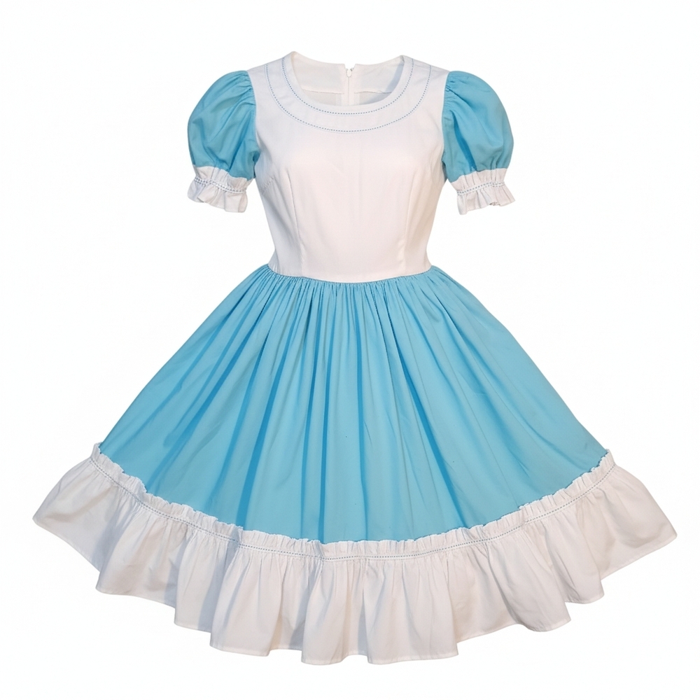 💙 Vintage 70s Handmade Prairie Dress | Alice-Core Cottage Revival | 28" Wasit